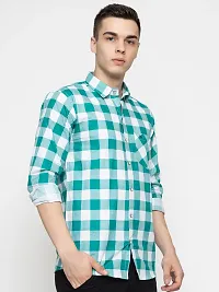 Reliable Green Cotton Long Sleeves Casual Shirt For Men-thumb1