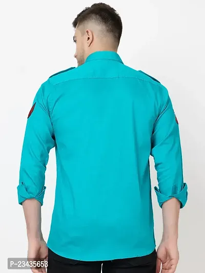 Reliable Green Cotton Long Sleeves Casual Shirt For Men-thumb3