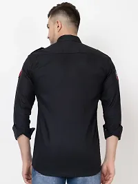 Stylish Black Solid Long Sleeves Shirt For Men-thumb2