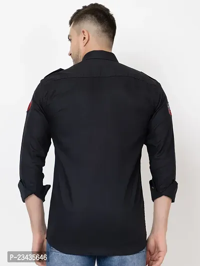 Stylish Black Solid Long Sleeves Shirt For Men-thumb3