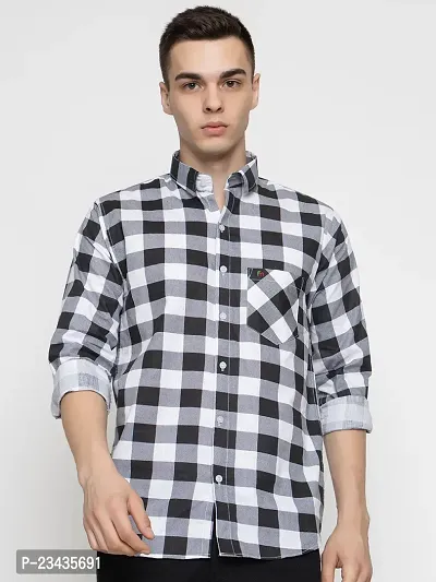 Reliable Black Cotton Long Sleeves Casual Shirt For Men