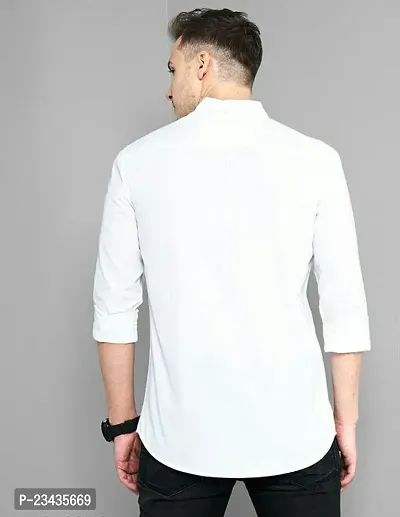 Reliable white Cotton Long Sleeves Casual Shirt For Men-thumb3