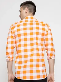 Reliable Orange Cotton Long Sleeves Casual Shirt For Men-thumb2