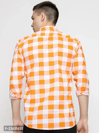 Reliable Orange Cotton Long Sleeves Casual Shirt For Men-thumb3