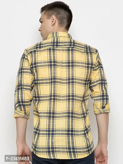 Reliable Yellow Cotton Long Sleeves Casual Shirt For Men-thumb3