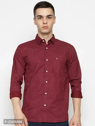 Reliable Maroon Cotton Long Sleeves Casual Shirt For Men