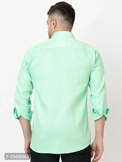 Reliable Green Cotton Long Sleeves Casual Shirt For Men-thumb3