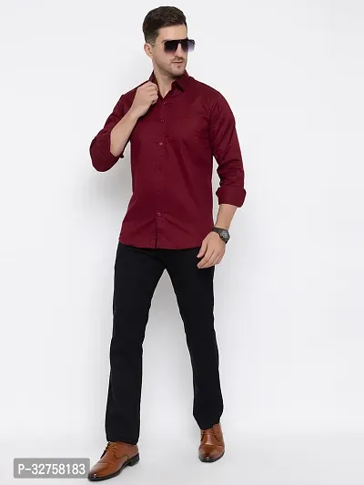 Reliable Cotton Solid Long Sleeves Casual Shirts For Men-thumb0