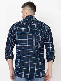 Reliable Navy Blue Cotton Long Sleeves Casual Shirt For Men-thumb2