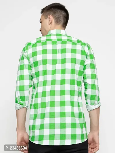 Reliable Green Cotton Long Sleeves Casual Shirt For Men-thumb3