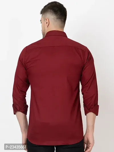 Reliable Maroon Cotton Long Sleeves Casual Shirt For Men-thumb3