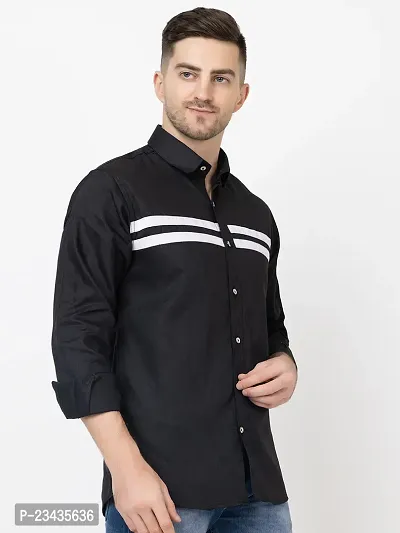 Reliable Black Cotton Long Sleeves Casual Shirt For Men-thumb2
