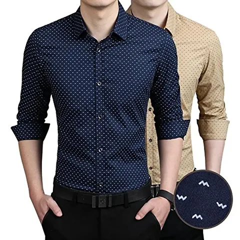 Pack Of 2 Men's Regular Fit Cotton Printed Casual Shirts