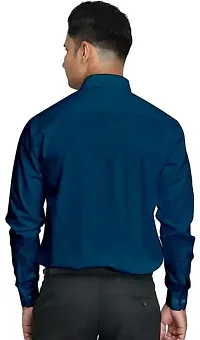 Blue Cotton Solid Casual Shirts For Men-thumb1