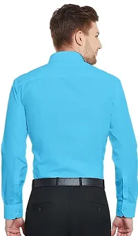 Turquoise Cotton Solid Casual Shirts For Men-thumb2