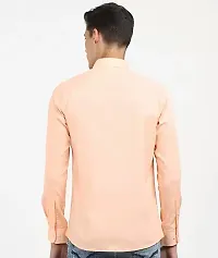 Peach Cotton Solid Casual Shirts For Men-thumb2