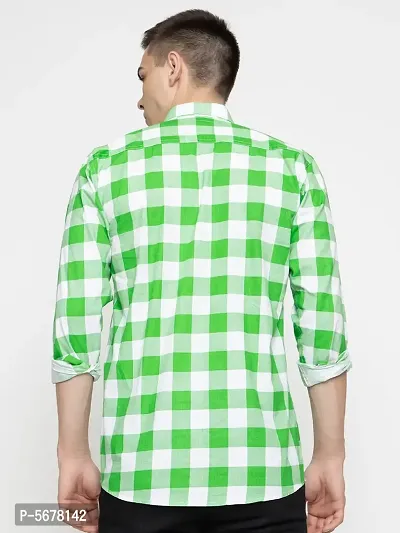 Green Cotton Solid Casual Shirts For Men-thumb2