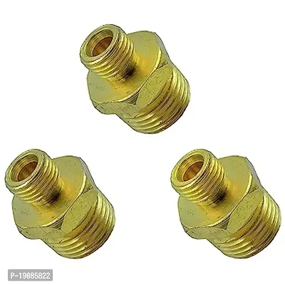 Neha Machineries Brass Reducing Hex Nipple Olive Union Screwed Pipe Fitting 1 4X1 2 Inch - Pack Of 3