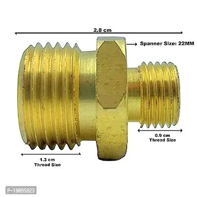 Neha Machineries Brass Reducing Hex Nipple Olive Union Screwed Pipe Fitting 1 4X1 2 Inch - Pack Of 1-thumb0