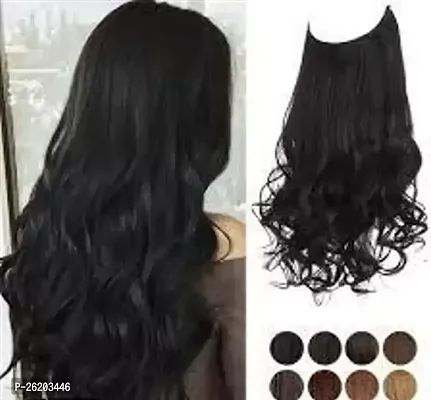 Black Wavy/Curly Hair Extension Synthetic Hair For Women