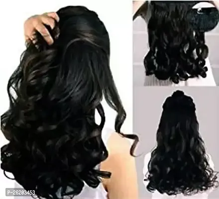 Wavy/Curly Long Synthetic Hair Extension For Women, Girl Look Like Real Hair
