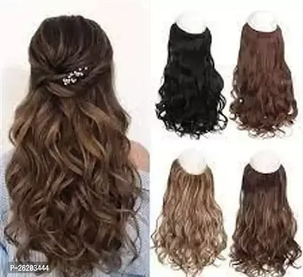 Brown Wavy/Curly Hair Extension Synthetic Hair For Women