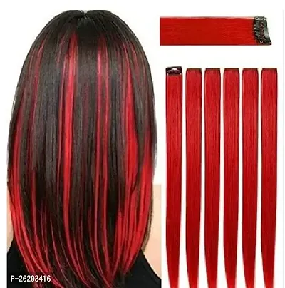 Trendy Red Colour Hair Streak Extension