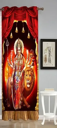 Trending Shera vali mata curtain - Pack of 1 - 5 ft. Curtain - Durga mata curtain - Digital curtain- Pooja room Curtain