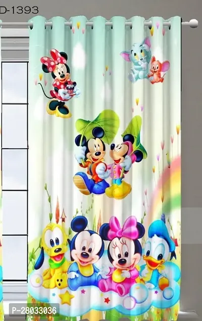 Trending Mickey Mouse curtain - Pack of 1 - 5 ft. Curtain - Cartoon and Scenery curtain - Digital curtain- Curtains for children room and Drawing room-thumb0