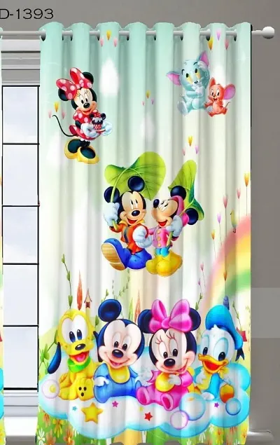 Trending Mickey Mouse curtain - Pack of 1 - 5 ft. Curtain - Cartoon and Scenery curtain - Digital curtain- Curtains for children room and Drawing room