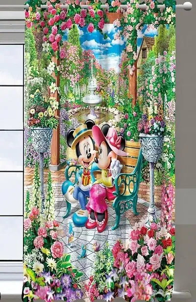 Trending Mickey Mouse cartoon curtain - Pack of 1 - 5 ft. Curtain - Cartoon and Scenery curtain - Digital curtain- Curtains for children room and Drawing room