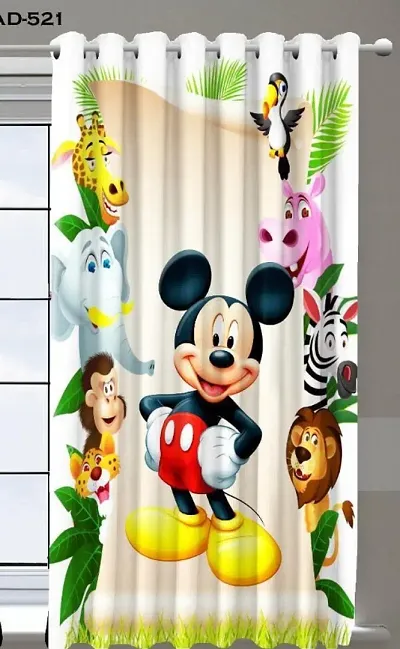 Trending Mickey Mouse cartoon curtain - Pack of 1 - 5 ft. Curtain - Cartoon and Scenery curtain - Digital curtain- Curtains for children room and Drawing room