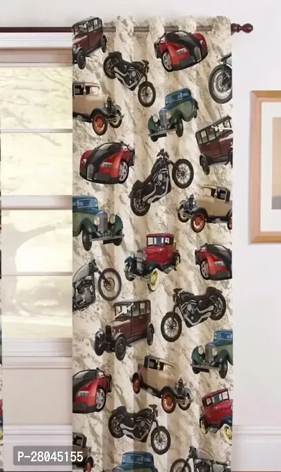 Trending Cars cartoon curtain - Pack of 1 - 5 ft. Curtain - Cartoon and Scenery curtain - Digital curtain- Curtains for children room and Drawing room-thumb0