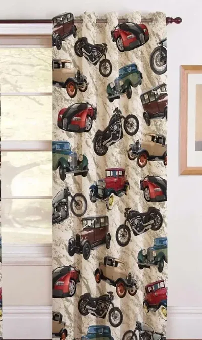 Trending Cars cartoon curtain - Pack of 1 - 5 ft. Curtain - Cartoon and Scenery curtain - Digital curtain- Curtains for children room and Drawing room