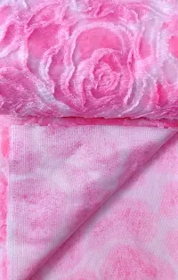 Yo Comfort Georgette Unstitched Graphic Love Print Faux Fur Fabric for Making Soft Toys, Cushions, Dresses, Jackets, Home Furnishing, Tablecloths. (38x58 Inches, Pink)-thumb4