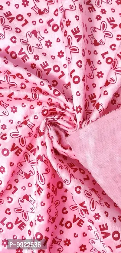 Yo Comfort Georgette Unstitched Graphic Love Print Faux Fur Fabric for Making Soft Toys, Cushions, Dresses, Jackets, Home Furnishing, Carpet, Tablecloths. (38x58 Inches, Sweet Baby Pink)-thumb4