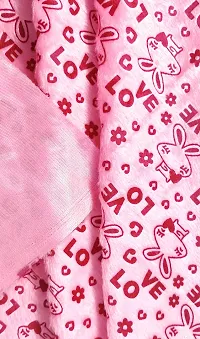 Yo Comfort Georgette Unstitched Graphic Love Print Faux Fur Fabric for Making Soft Toys, Cushions, Dresses, Jackets, Home Furnishing, Carpet, Tablecloths. (38x58 Inches, Sweet Baby Pink)-thumb1