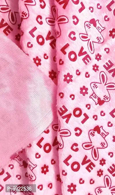 Yo Comfort Georgette Unstitched Graphic Love Print Faux Fur Fabric for Making Soft Toys, Cushions, Dresses, Jackets, Home Furnishing, Carpet, Tablecloths. (38x58 Inches, Sweet Baby Pink)-thumb2