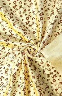 Yo Comfort Georgette Unstitched Graphic Love Print Faux Fur Fabric for Making Soft Toys, Cushions, Dresses, Jackets, Home Furnishing, Carpet, Tablecloths. (38x58 Inches, Beige)-thumb2