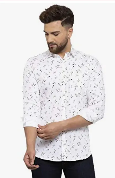 Stylish Blend Regular Fit Spread Collar Casual Shirt For Men