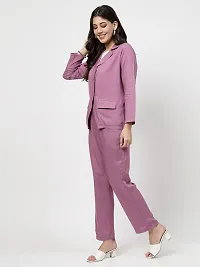 Contemporary Magenta Viscose Rayon Solid Co-Ords Set For Women-thumb2