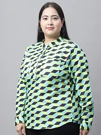 Flambeur Multicoloured Printed Women Regular Fit Shirt-thumb1