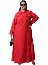 Trendy  Solid Aline Full Sleeve Women Maxi Dress-thumb3