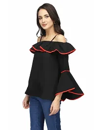 Black Colour  Regular Length Crepe Casual  Tops-thumb1