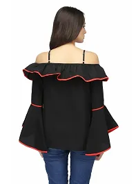 Black Colour  Regular Length Crepe Casual  Tops-thumb2