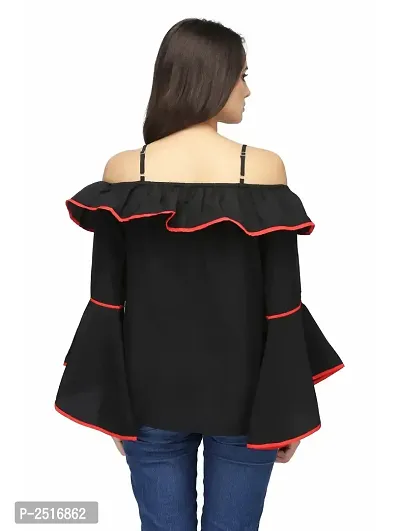 Black Colour  Regular Length Crepe Casual  Tops-thumb3