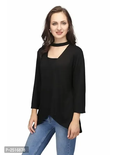 Black Colour  Regular Length Cotton Casual  Tops-thumb2