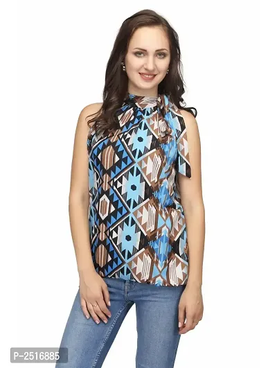 Multicoloured Colour  Regular Length Crepe Casual  Tops-thumb0