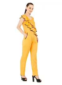 Women's Rayon Yellow Casual Jumpsuit-thumb1