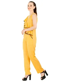 Women's Rayon Yellow Casual Jumpsuit-thumb4